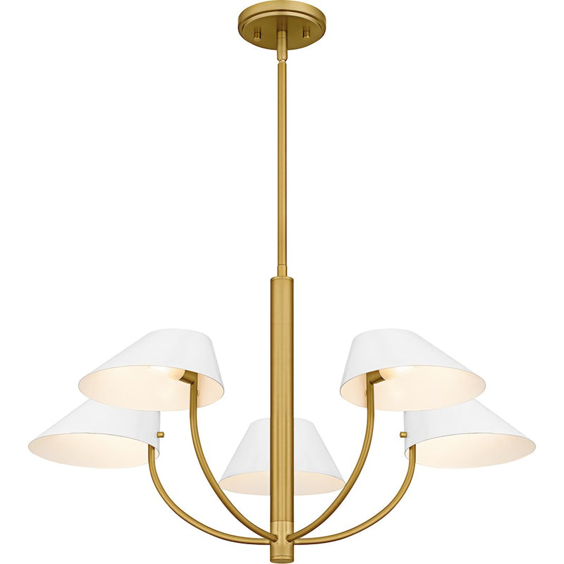 Quoizel Penley 5Light Chandelier, Brushed Gold/Metal