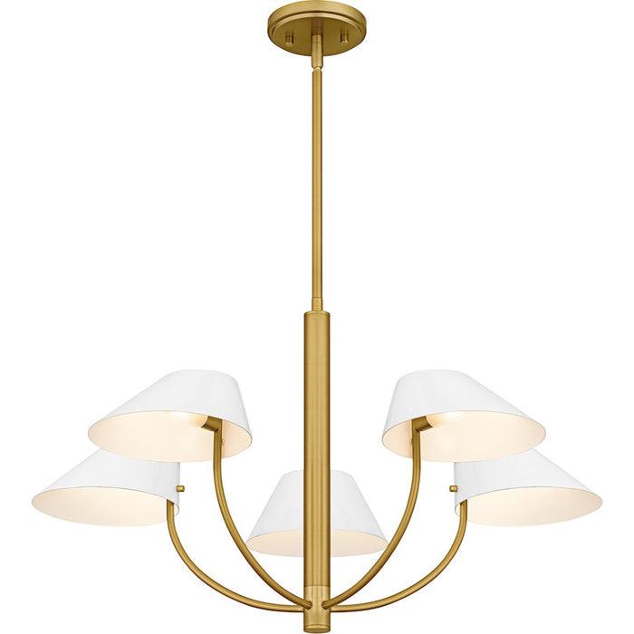Quoizel Penley 5Light Chandelier, Brushed Gold/Metal