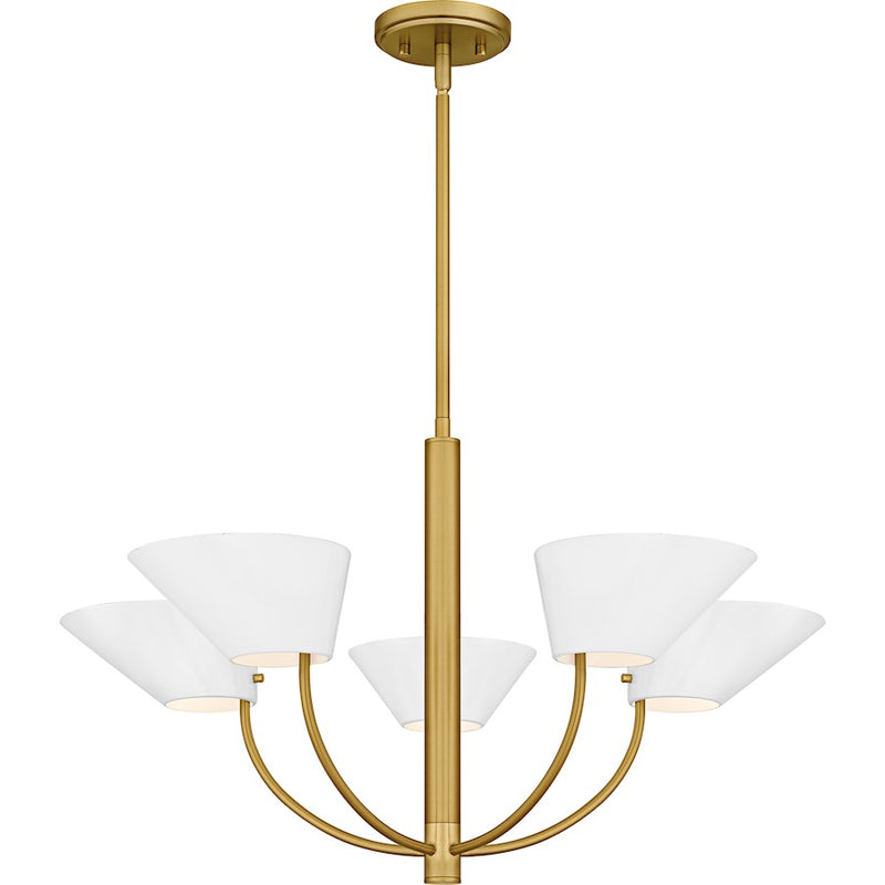 Quoizel Penley 5Light Chandelier, Brushed Gold/Metal