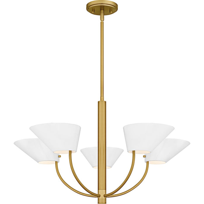 Quoizel Penley 5Light Chandelier, Brushed Gold/Metal