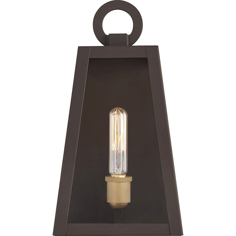 Quoizel Poplar Point 1 Light 12" Outdoor Wall Lantern, Old Bronze