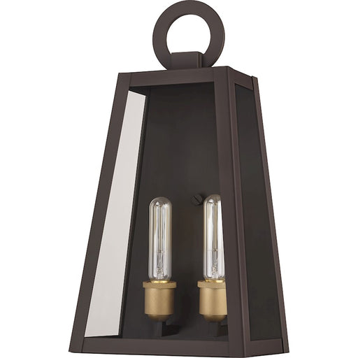 Quoizel Poplar Point 2 Light Outdoor Wall Lantern, Old Bronze