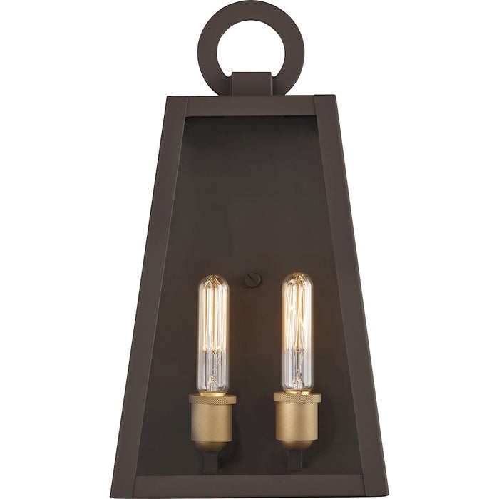Quoizel Poplar Point 2 Light Outdoor Wall Lantern, Old Bronze