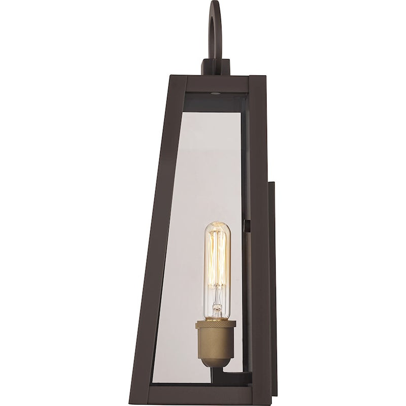 Quoizel Poplar Point 2 Light Outdoor Wall Lantern, Old Bronze