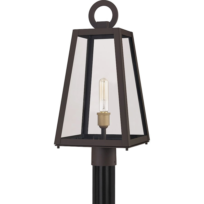Quoizel Poplar Point 1 Light Outdoor Post Lantern, Old Bronze