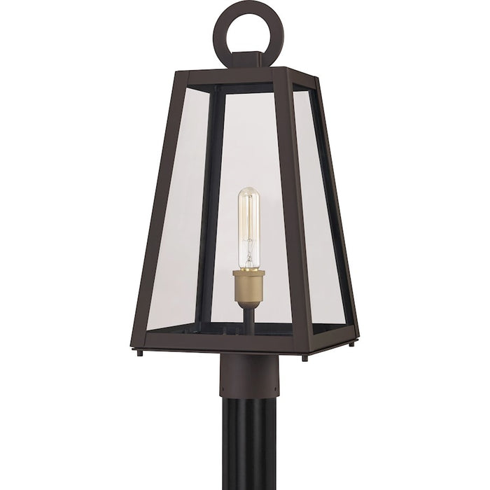 Quoizel Poplar Point 1 Light Outdoor Post Lantern, Old Bronze