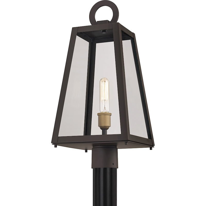 Quoizel Poplar Point 1 Light Outdoor Post Lantern, Old Bronze