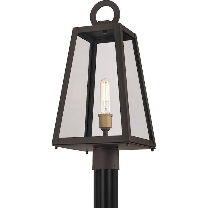 Quoizel Poplar Point 1 Light Outdoor Post Lantern, Old Bronze