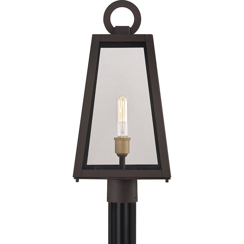 Quoizel Poplar Point 1 Light Outdoor Post Lantern, Old Bronze