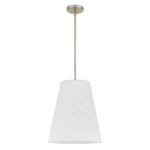 Quoizel Peregrine 14in 1-Light Pendant | Modern Brushed Nickel and Etched Alabaster Glass | Kitchen Island & Dining Room | Model PRGA1514BN