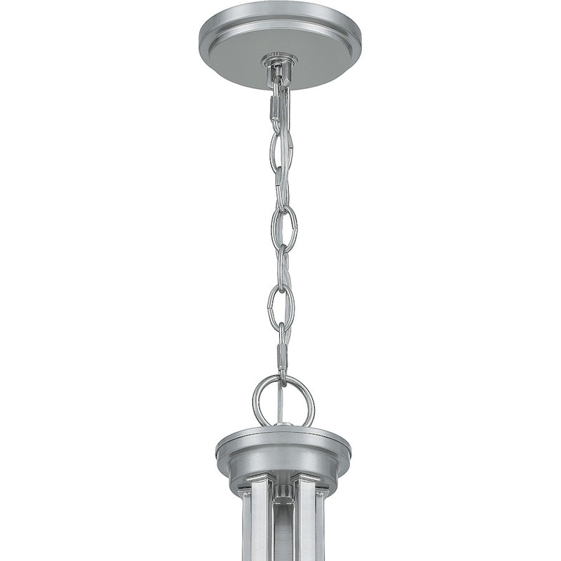 Quoizel Pruitt 5 Light Chandelier, Brushed Nickel/Clear