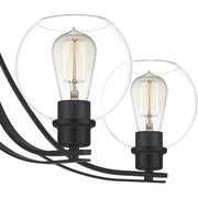 Quoizel Pruitt 9 Light Chandelier, Matte Black/Clear