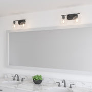 Quoizel Pruitt 2 Light Bath, Matte Black/Clear