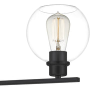 Quoizel Pruitt 2 Light Bath, Matte Black/Clear
