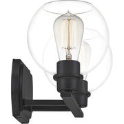Quoizel Pruitt 2 Light Bath, Matte Black/Clear