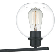Quoizel Pruitt 3 Light Bath, Matte Black/Clear