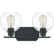 Quoizel Pruitt 2 Light Bath, Matte Black/Seedy