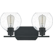 Quoizel Pruitt 2 Light Bath, Matte Black/Seedy