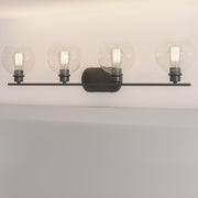 Quoizel Pruitt 4 Light Bath, Matte Black/Seedy