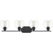 Quoizel Pruitt 4 Light Bath, Matte Black/Seedy