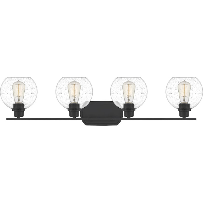 Quoizel Pruitt 4 Light Bath, Matte Black/Seedy