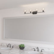 Quoizel Pruitt 4 Light Bath, Matte Black/Seedy