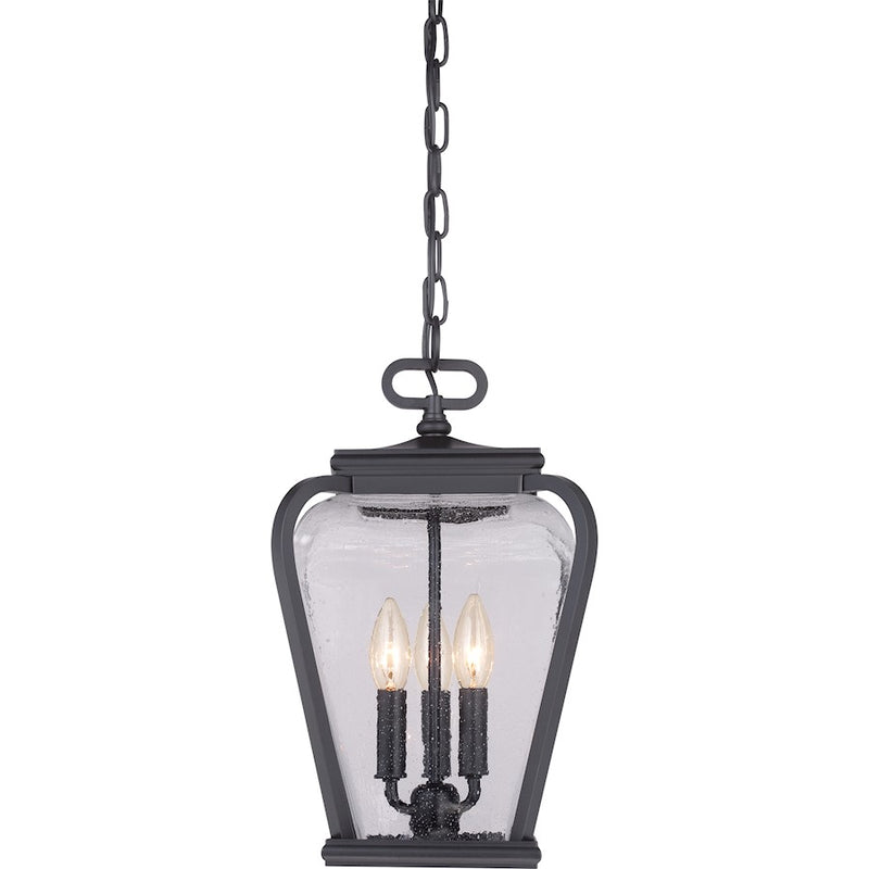 Quoizel Province 3 Light Outdoor Hanging Lantern in Mystic Black