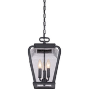 Quoizel Province 3 Light Outdoor Hanging Lantern in Mystic Black