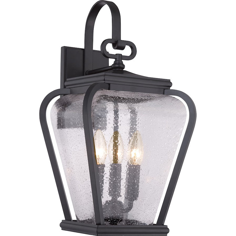 Quoizel Province 3 Light Outdoor Wall Sconce in Mystic Black