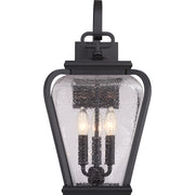 Quoizel Province 3 Light Outdoor Wall Sconce in Mystic Black