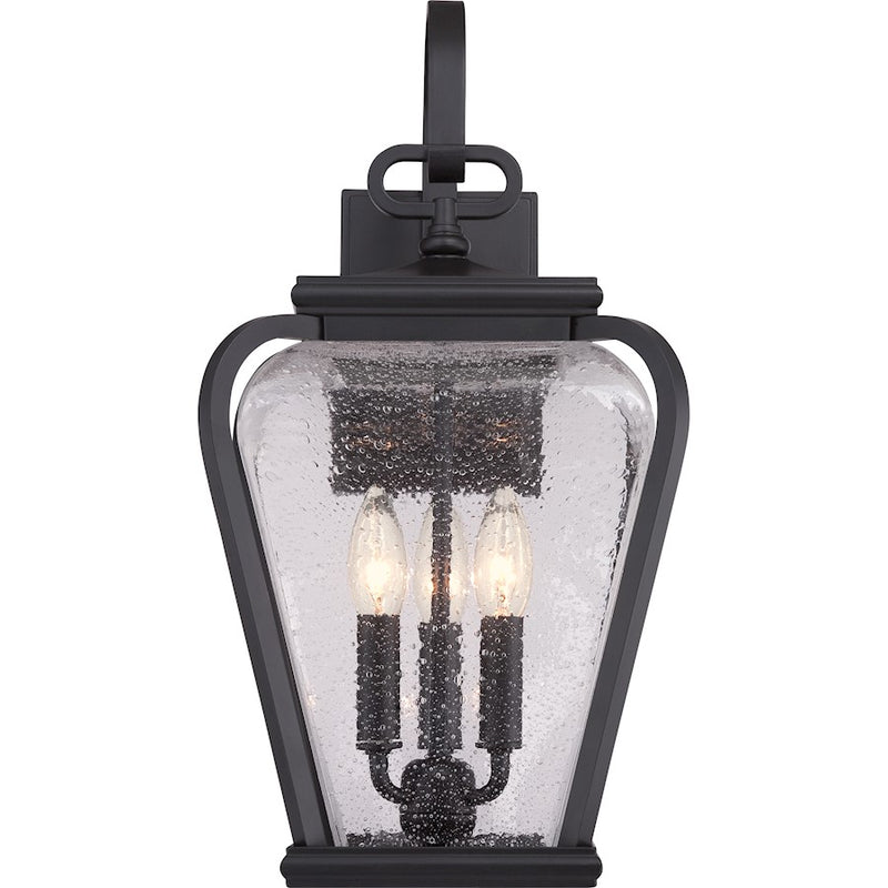 Quoizel Province 3 Light Outdoor Wall Sconce in Mystic Black