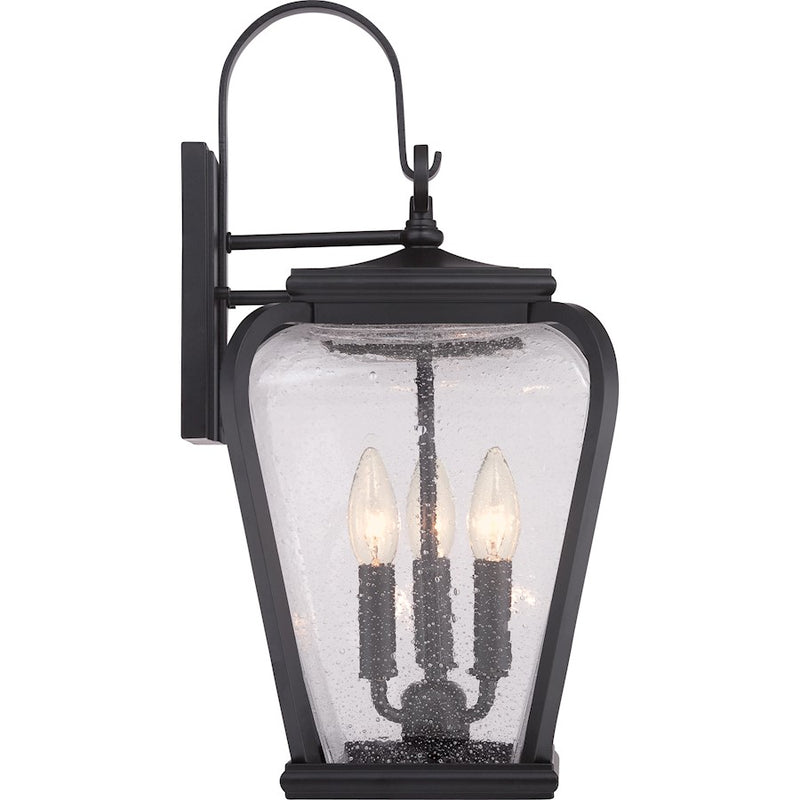 Quoizel Province 3 Light Outdoor Wall Sconce in Mystic Black