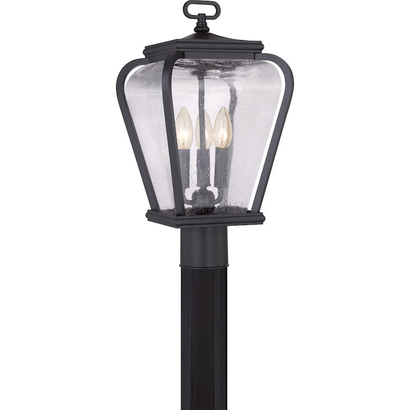 Quoizel Province 3 Light Post Light in Mystic Black
