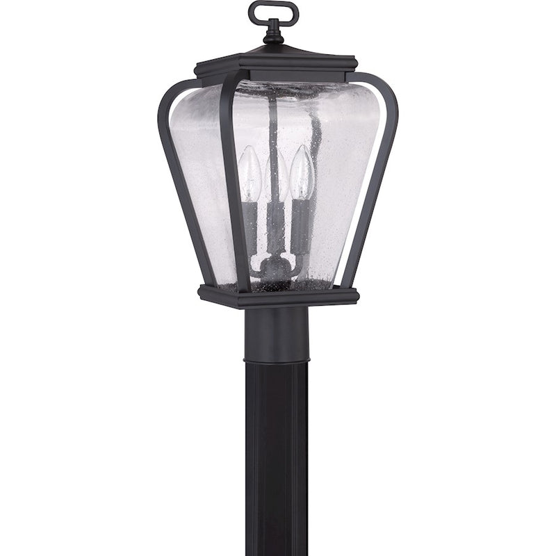 Quoizel Province 3 Light Post Light in Mystic Black