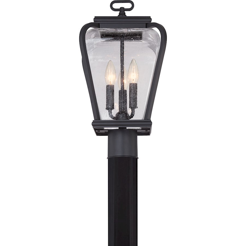 Quoizel Province 3 Light Post Light in Mystic Black