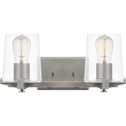 Quoizel Perry 2 Light Bath Vanity, Antique Nickel