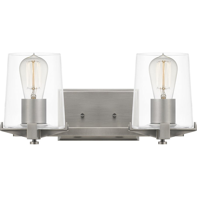 Quoizel Perry 2 Light Bath Vanity, Antique Nickel