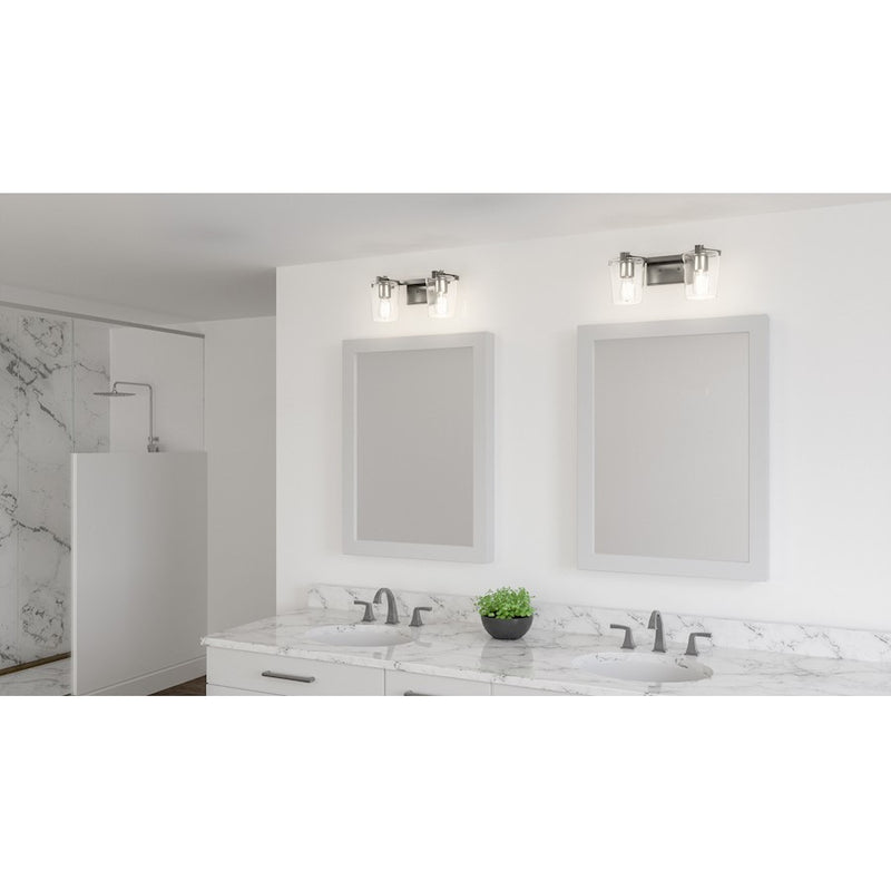 Quoizel Perry 2 Light Bath Vanity, Antique Nickel