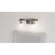 Quoizel Perry 2 Light Bath Vanity, Antique Nickel