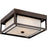 Quoizel Powell 3 Light Flush Mount, Bronze/White Art