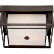 Quoizel 3 Light Powell Outdoor Flush Mount in Western Bronze