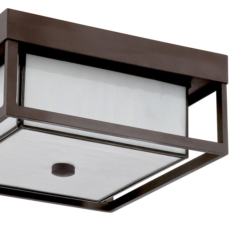 Quoizel 3 Light Powell Outdoor Flush Mount in Western Bronze