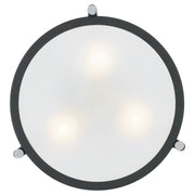 Quoizel Rigel 17in 3-Light Semi-Flush Mount | Transitional Earth Black and Eggshell Fabric | Bedroom & Hallway | Model QF1715EK
