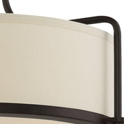 Quoizel Calvary 17.5in 3-Light Semi-Flush Mount | Traditional Western Bronze and Beige Fabric | Bedroom & Hallway | Model QF1715WT