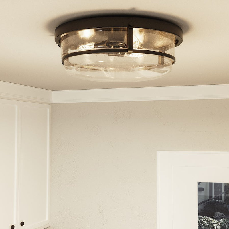 Quoizel 3 Light Palladian bronze Fixture Flush Mount,