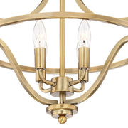 Quoizel Harvel 16in 4-Light Semi-Flush Mount | Weathered Brass Steel | Bedroom & Hallway | 16 x 16 x 15.25 in | Model QF5119WS