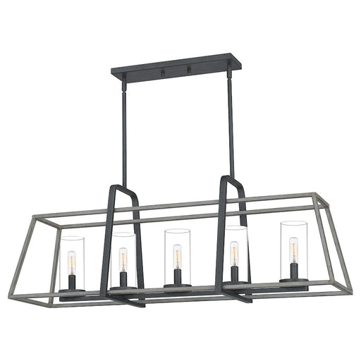 Quoizel Lincoln 5 Light Island Chandelier, Distressed Iron