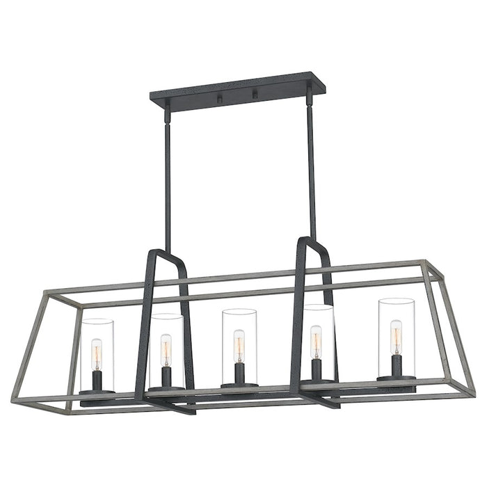 Quoizel Lincoln 5 Light Island Chandelier, Distressed Iron