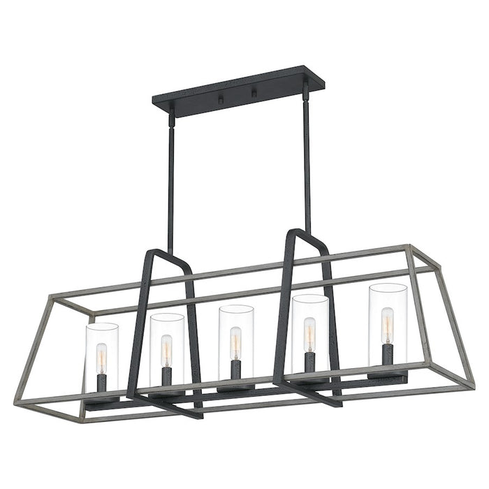 Quoizel Lincoln 5 Light Island Chandelier, Distressed Iron