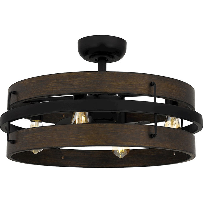 Quoizel Moyer 4 Light Fan Light, Matte Black